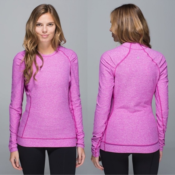 lululemon athletica Tops - Lululemon Think Fast Long Sleeve Heathered Ultra Violet Top
